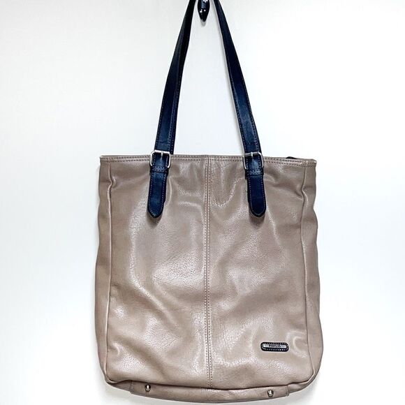 Roots Large Beige Brown Tote faux leather Shoulder Bag - Picture 1 of 14